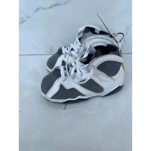 Nike Kids Jordan 7 Retro Flint 2021 Sneaker Gray White SZ 9c - Picture 1 of 8